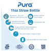 Pura Kiki® 11oz Straw Bottle - Rose Sleeve