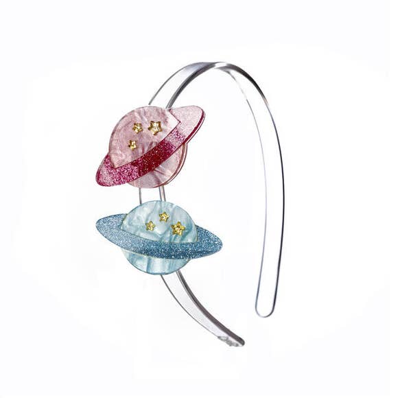 Lilies & Roses Planet Blue Pink Pearlized Headband