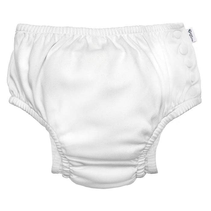 Eco Snap Swim Diaper with Gussets (Solids): 5T / White