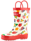 Oakiwear Loop Handle Rubber Rain Boots - Ladybugs &amp; Flowers