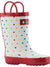 Oakiwear Loop Handle Rubber Rain Boots - Rainbow Polka Dot
