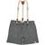 Me & Henry Captain shorts with suspenders - Grey Gauze