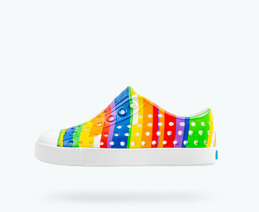 Native Jefferson - Shell White/Rainbow Multi Stripes