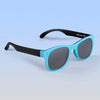 Roshambo Baby Sunglasses: Black &amp; Teal with Grey Lens