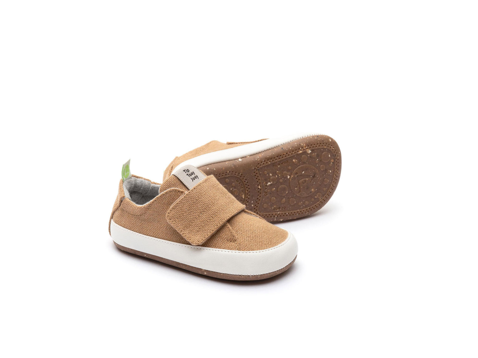 Tip Toey Joey Originals Friendly Green Toddler Sneakers - Natural Organic Canvas