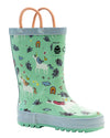 Oakiwear Loop Handle Rubber Rain Boots - Unicorn