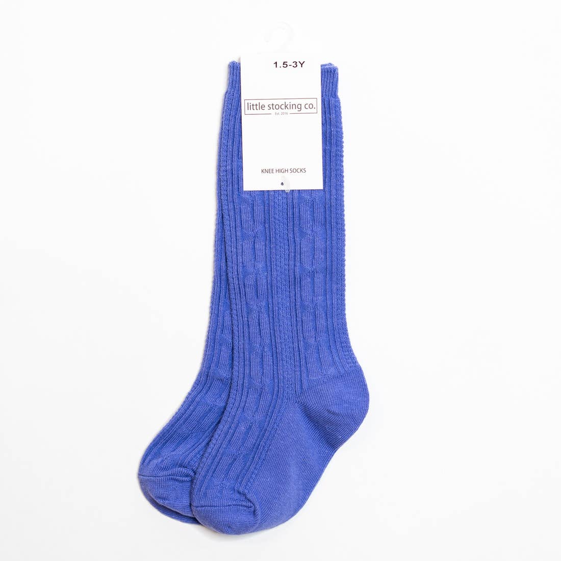 Little Stocking Co. Cable Knit Knee High Socks - Periwinkle
