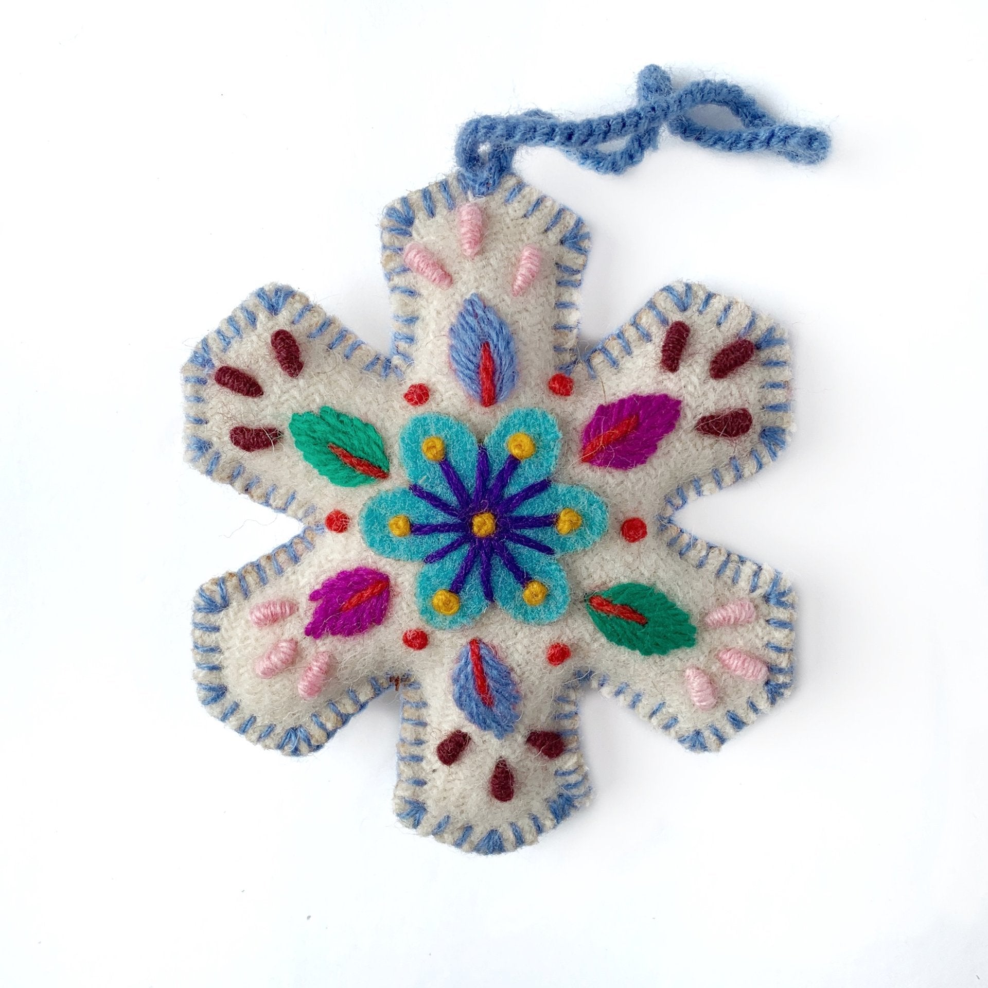 Ornaments for Orphans White Embroidered Snowflake Ornament