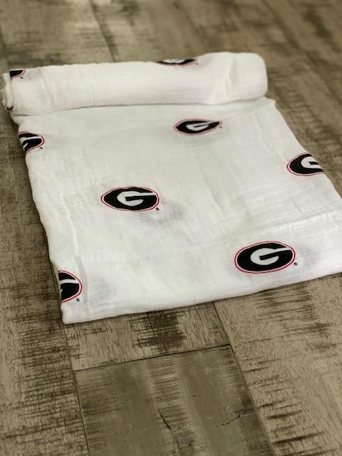 Three Little Anchors Organic Cotton Muslin Swaddle - University of Georgia