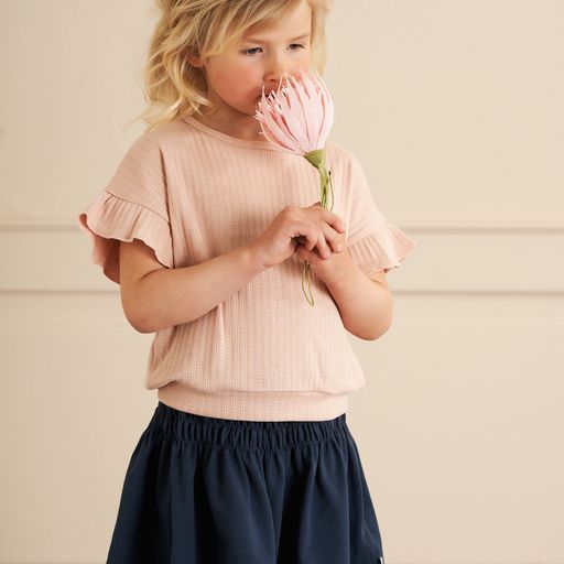 Müsli Organic Cotton Pointelle Waist Short Sleeve Tee - Sugar Rose