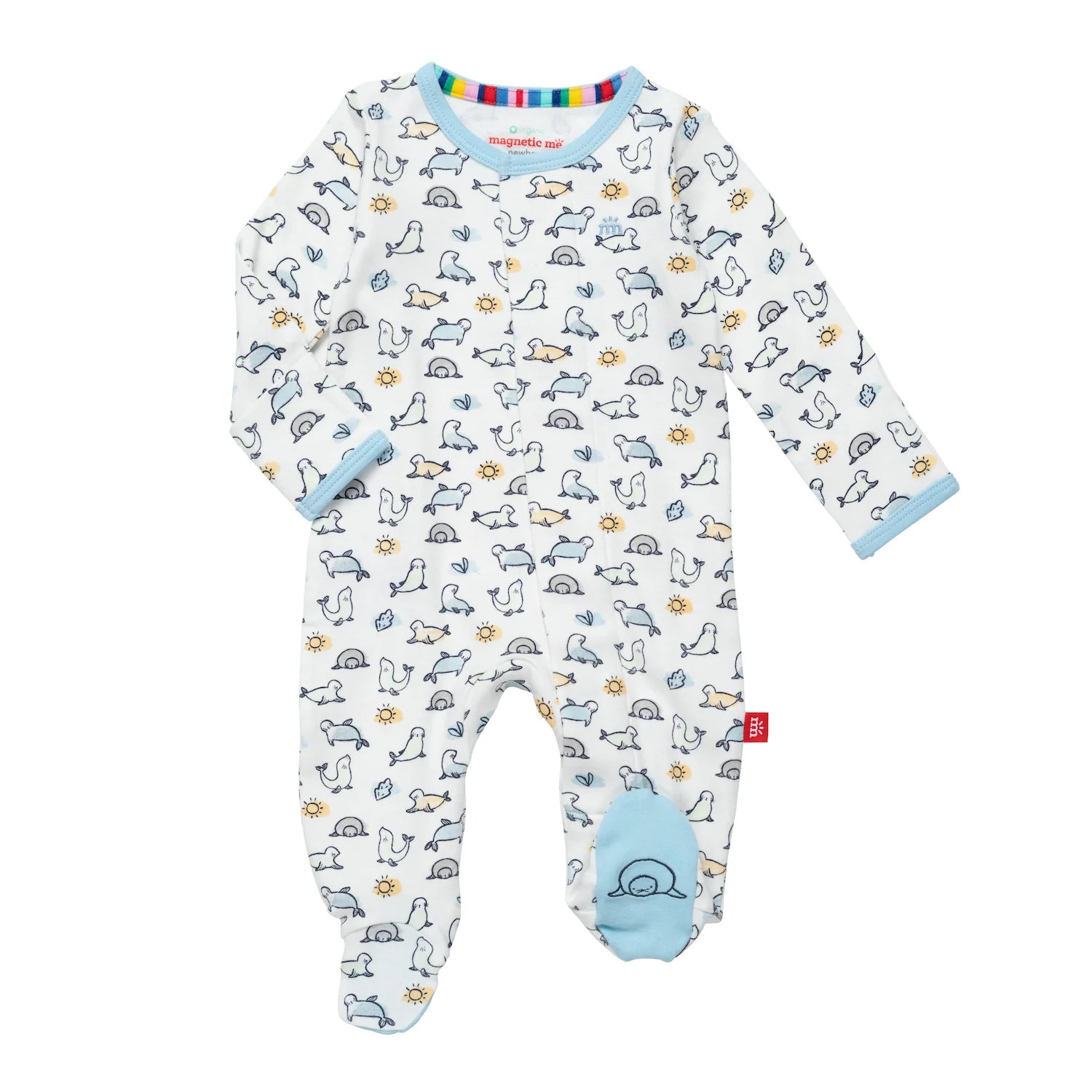 Magnetic Me Organic Cotton Magnetic Footie - Sealed with a Kiss