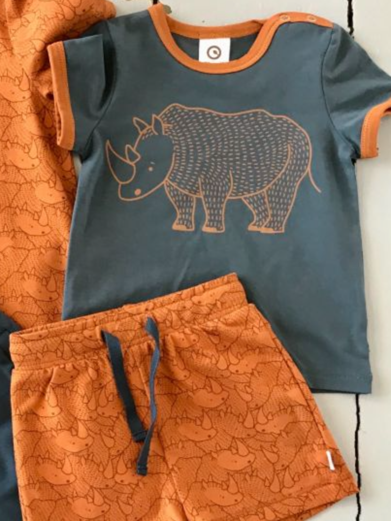 Müsli Organic Cotton Rhino Baby Shorts in Ocher