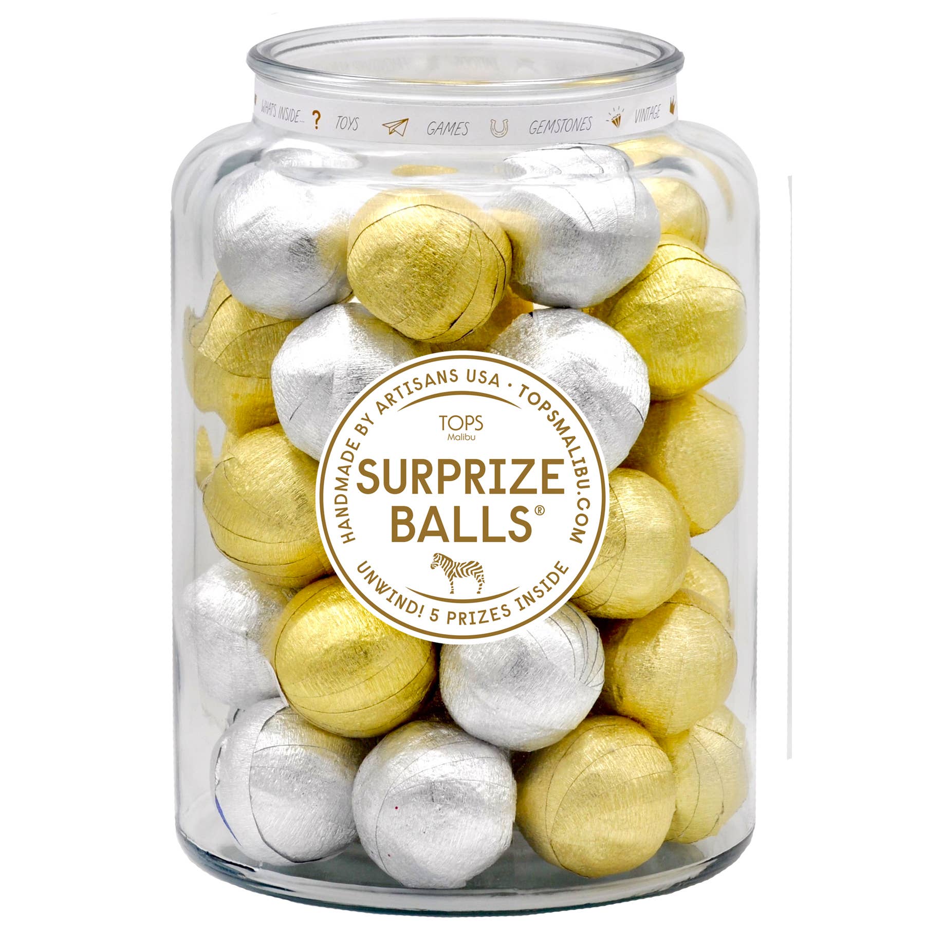 Refill Mini Surprize Balls Gold & Silver'