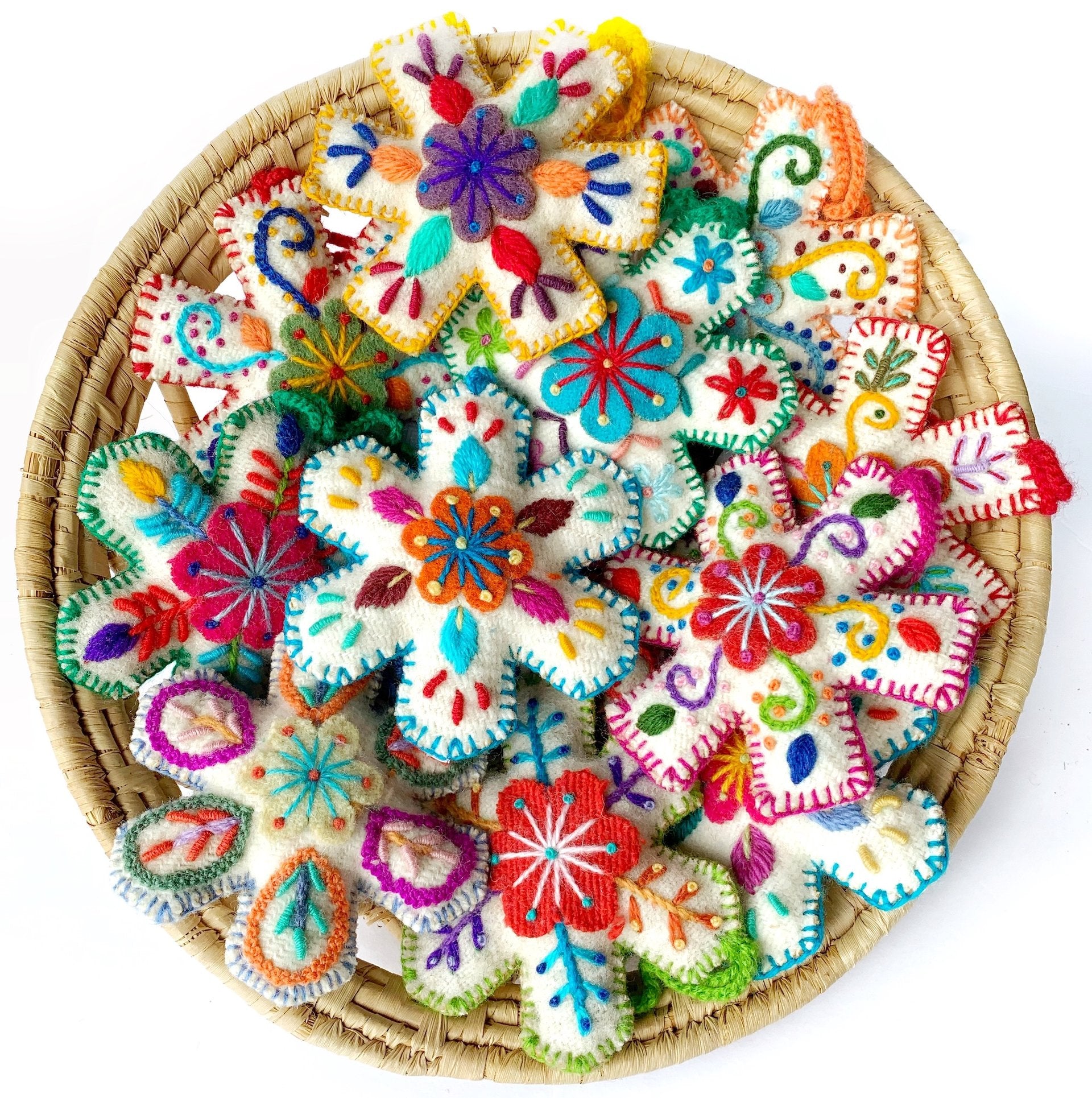 Ornaments for Orphans White Embroidered Snowflake Ornament