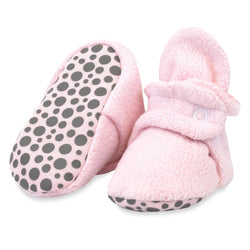 Zutano Organic Fleece Gripper Booties - Baby Pink