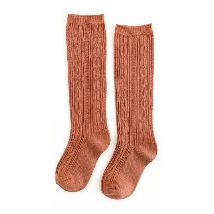 Little Stocking Co. Cable Knit Knee High Socks - Marmalade