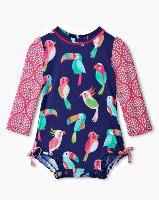 Hatley Tropical  Birds Baby Rashguard Swimsuit