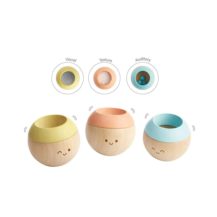 Plan Toys Wooden Sensory Tumbling Toys - Pastel