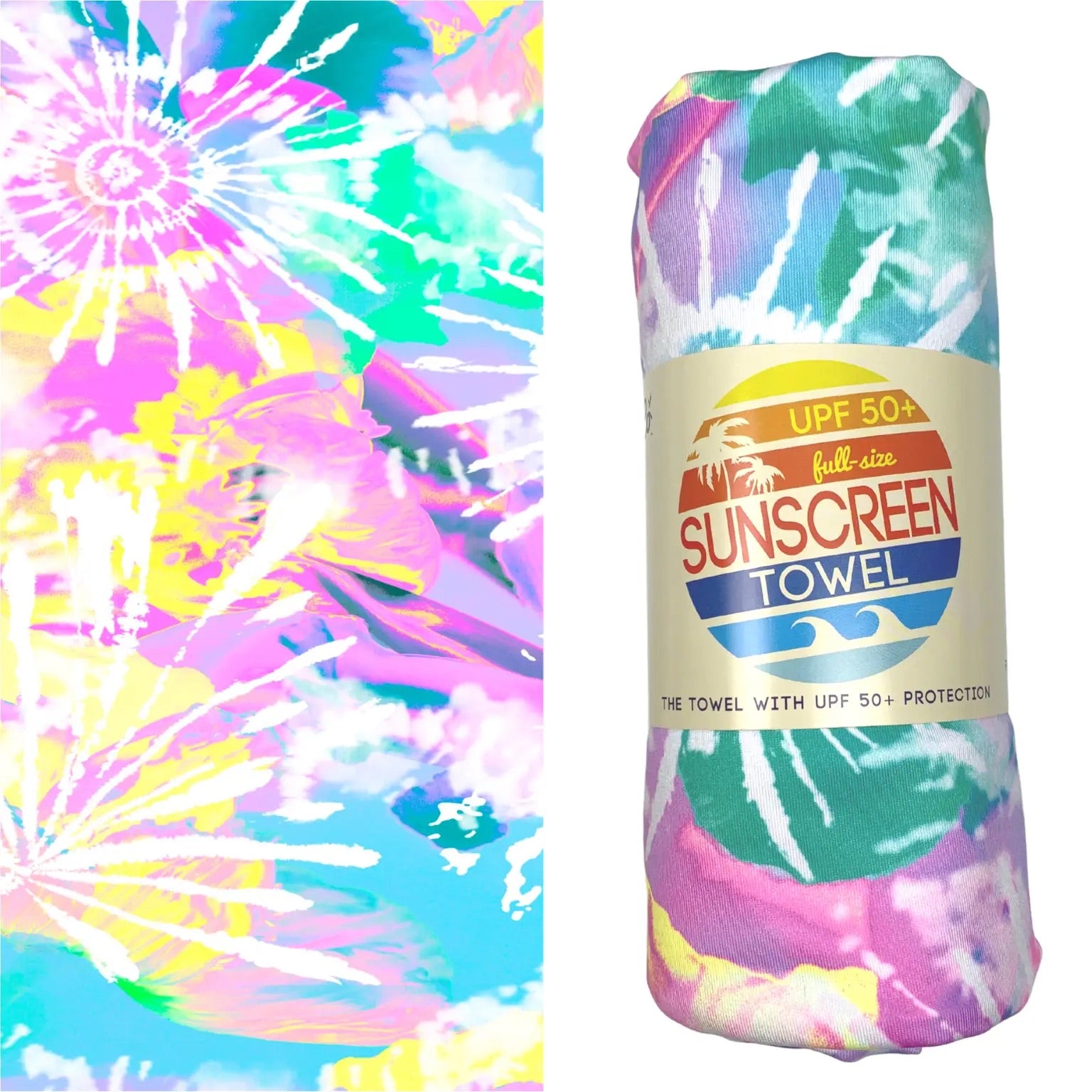 Luv Bug Sunscreen Towel - EXTRA LARGE Pastel Tie Dye