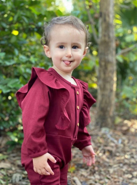 Vignette Alaya Romper - Burgundy