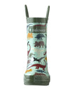 Oakiwear Loop Handle Rubber Rain Boots - Earthy Dinosaurs