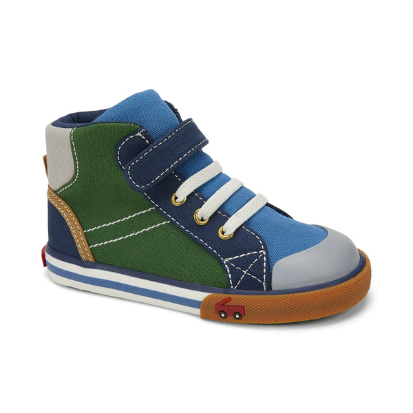 See Kai Run Dane High Top Green/Blue