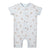 Feather Baby Henley Romper - Sketched Bunnies on Baby Blue