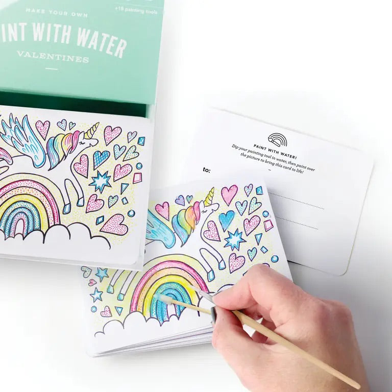 Inklings, Paint with Water Valentines Kit - Unicorn