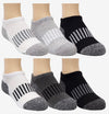 Stride Rite Athletic No-Show Socks 6-Pair - Black &amp; White
