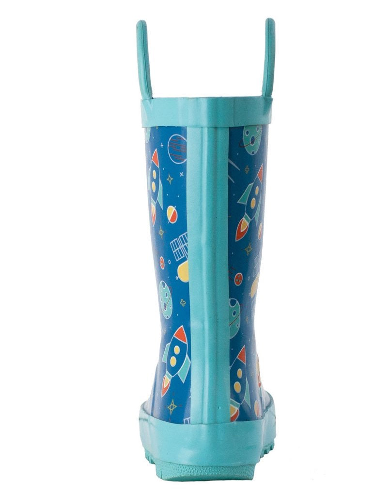 Oakiwear Loop Handle Rubber Rain Boots - Outer Space