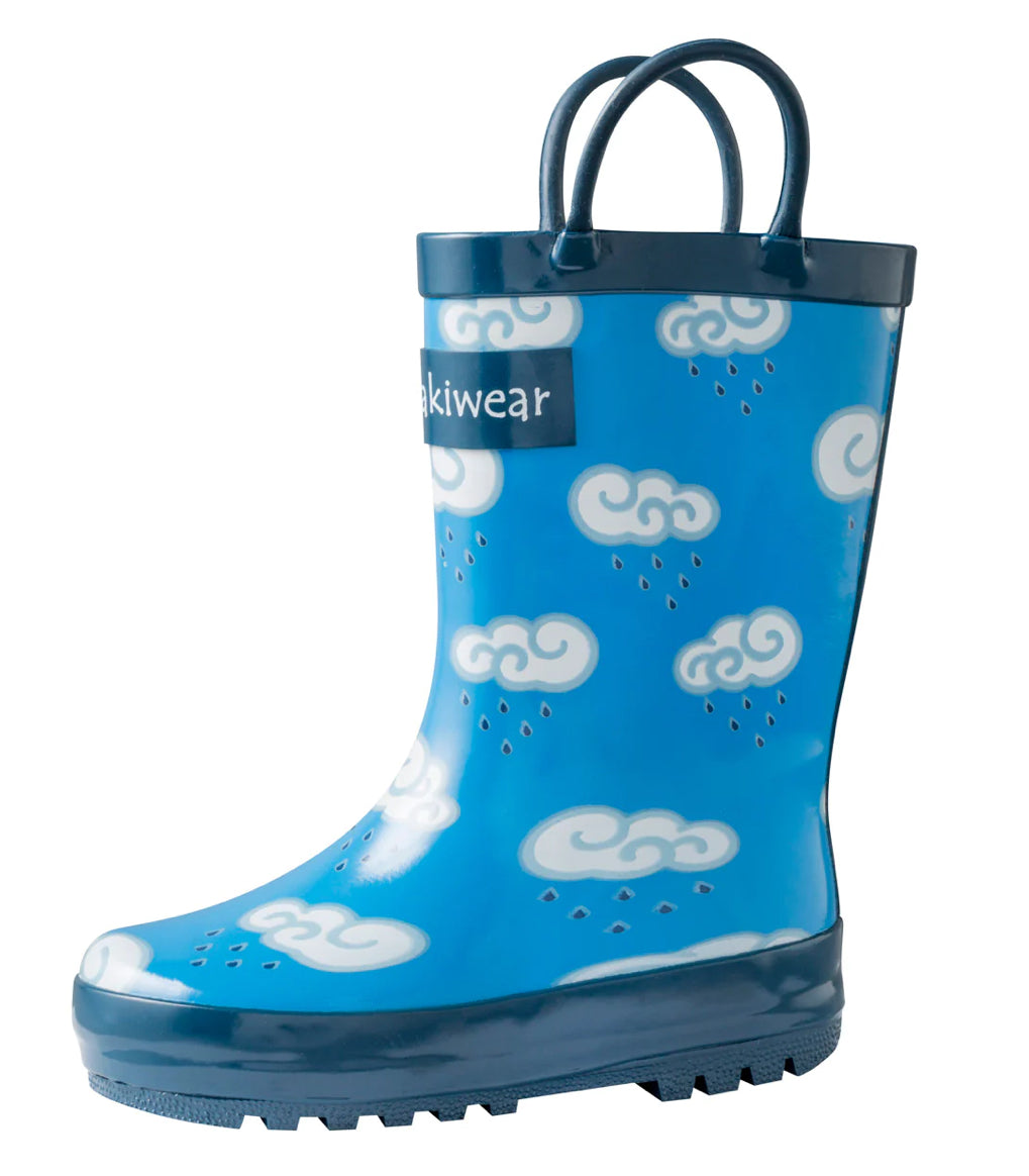 Oakiwear Loop Handle Rubber Rain Boots - Clouds