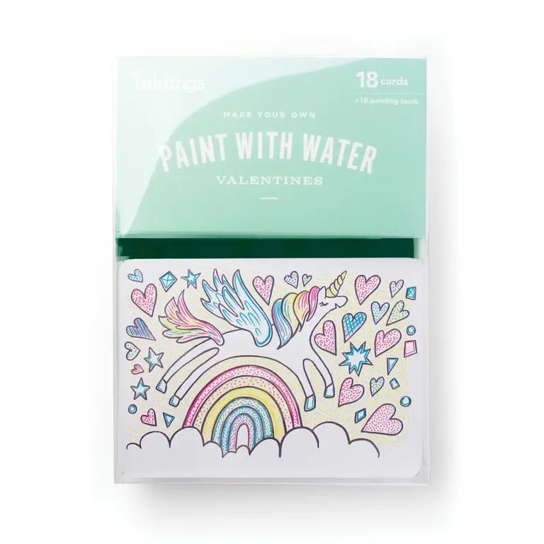 Inklings, Paint with Water Valentines Kit - Unicorn