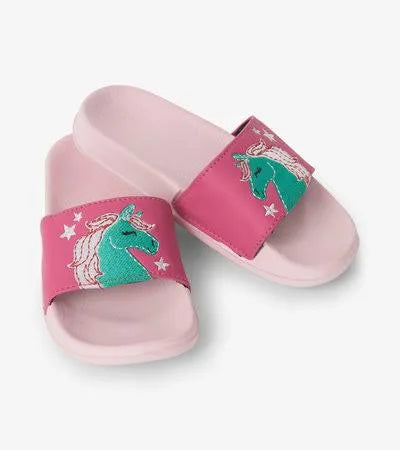 Hatley Playful Horses Slide On Sandals