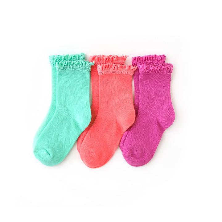 Little Stocking Co. Midi Three Pack Socks - Tropical Summer