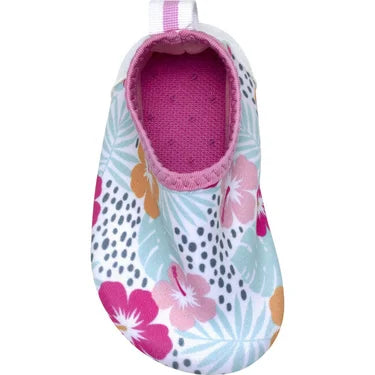 Robeez Aqua Shoes - Tropical Hibiscus White
