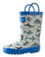 Oakiwear Loop Handle Rubber Rain Boots - Shark Frenzy