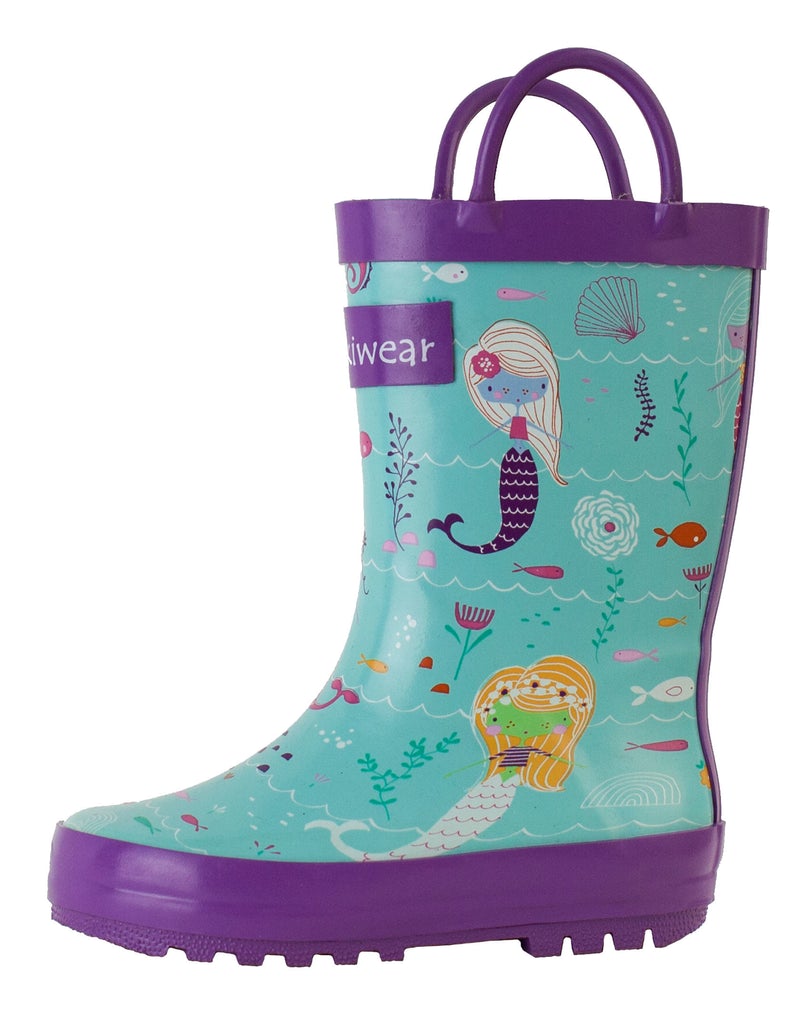 Oakiwear Loop Handle Rubber Rain Boots - Mermaids