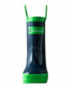 Oakiwear Loop Handle Rubber Rain Boots - Navy Blue &amp; Green