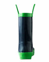 Oakiwear Loop Handle Rubber Rain Boots - Navy Blue &amp; Green